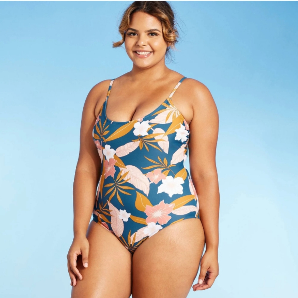 NWT Kona Sol Criss Cross Back One Piece Swimsuit